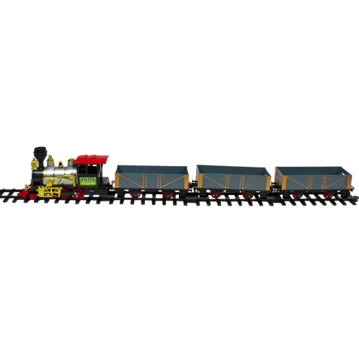 20-Piece Battery Operated Red and Gold Animated Classic Christmas Train Set with Sound