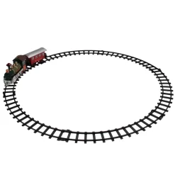 8-Piece Battery Operated Red and Green Animated Classic Train Set with Sound