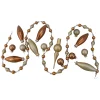 16-Piece Bronze Beaded Garland, Mini Tree Topper and Glass Ornaments Set