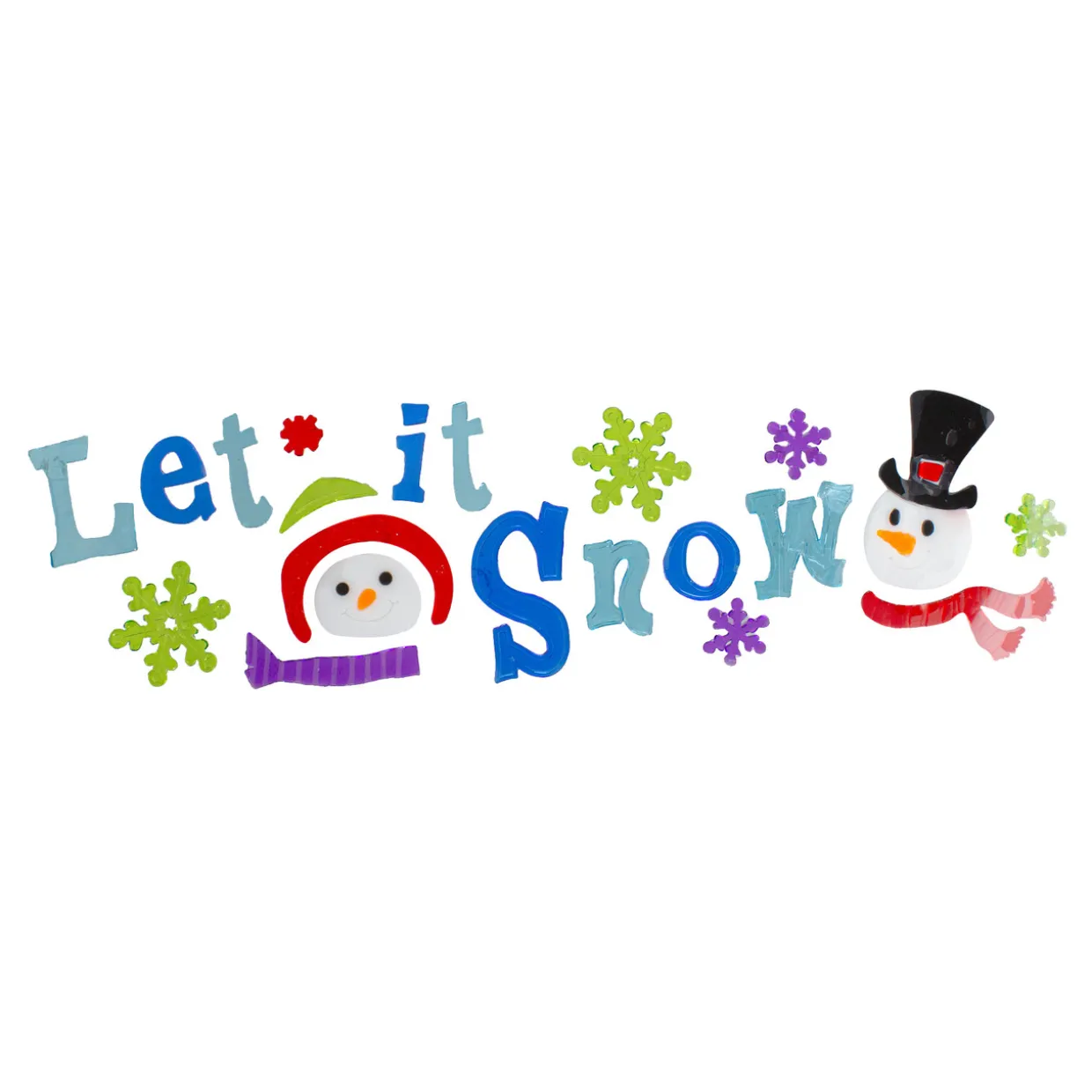 21-Piece Let It Snow Santa and Snowman Gel Christmas Window Clings