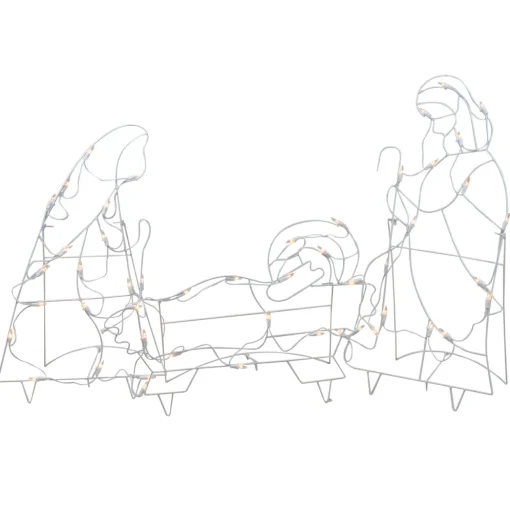 3-Piece Lighted Holy Family Nativity Scene Outdoor Christmas Decoration Set