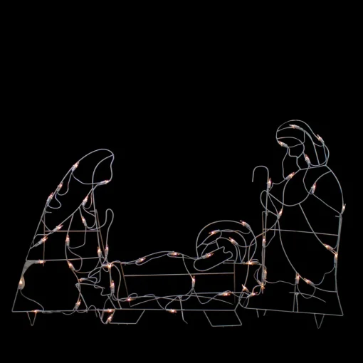 3-Piece Lighted Holy Family Nativity Scene Outdoor Christmas Decoration Set
