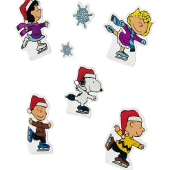 7-Piece Peanuts Characters Ice Skating Christmas Jelz Window Clings