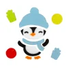 11-Piece Penguin and Presents Gel Christmas Window Clings