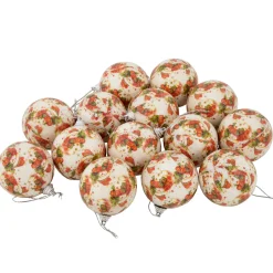 14-Piece Snowman Decoupage Christmas Ball Ornament Set, 2.25" (60mm)