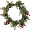Pine Cone and Berries Winter Foliage Christmas Wreath - 16" - Unlit
