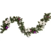 Pine Foliage Poinsettia and Snowflake Artificial Christmas Garland - 6' x 9" - Unlit