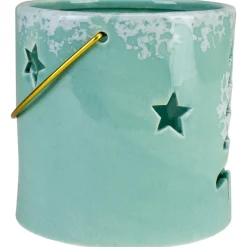 Pine Tree and Star Cutout Tea Light Christmas Candle Holder - 4.25