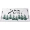 Pine Trees "Winter Wishes" Christmas Doormat 29" x 17"