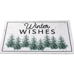 Pine Trees "Winter Wishes" Christmas Doormat 29" x 17"