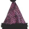 Pink and Black Leopard Unisex Adult Christmas Hat Costume Accessory - Medium