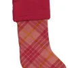 Pink Plaid Christmas Holiday Stocking