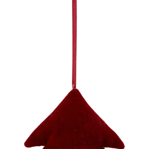 Plaid Heart, Tree and Star Christmas Ornaments - 5" - Red and Green - Set of 3