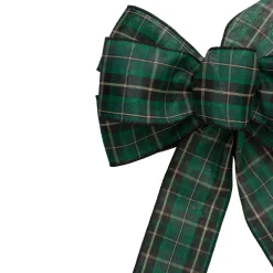 Plaid 6-Loop Christmas Bow Decoration - 9