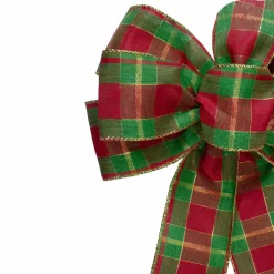 Plaid 6-Loop Christmas Bow Decoration - 9