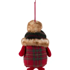 Plush Baby Owl in Plaid Christmas Ornament - 7