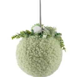 Plush Christmas Ball Ornament with Winter Foliage - 4