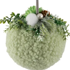 Plush Christmas Ball Ornament with Winter Foliage - 4