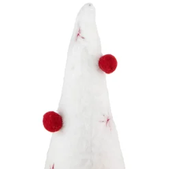 Plush Christmas Cone Tree with Pompom Ornaments - 11