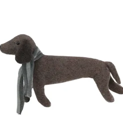 Plush Dachshund Dog with Scarf Christmas Figure - 7.5”