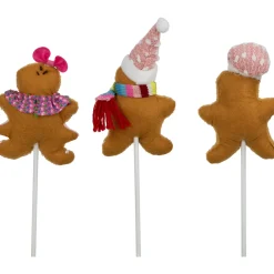 Plush Gingerbread Christmas Picks - 10
