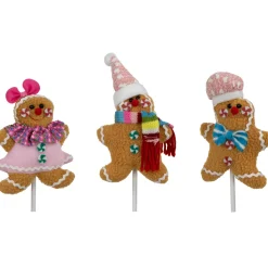 Plush Gingerbread Christmas Picks - 10