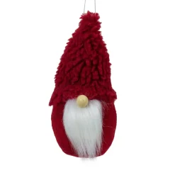 Plush Gnome Christmas Ornament - 7" - Burgundy