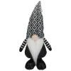 Plush Knit Gnome Christmas Figure - 17" - Black and White