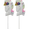 Plush Rainbow Unicorn Christmas Picks - 24" - Set of 2