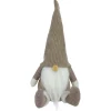 Plush Sitting Gnome with Corduroy Hat Christmas Figure - 10" - Brown and White
