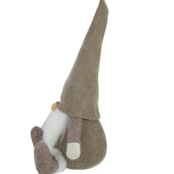Plush Sitting Gnome with Corduroy Hat Christmas Figure - 10