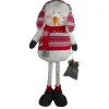 Plush Snowman with a Bag of Present and Telescopic Legs Christmas Figure - 33"