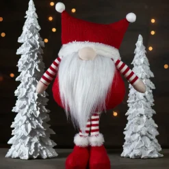 Plush Standing Gnome Christmas Decoration - 18.5" - Red and White