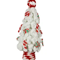 Plush Tree with Peppermint and Candy Canes Christmas Decoration - 16.5