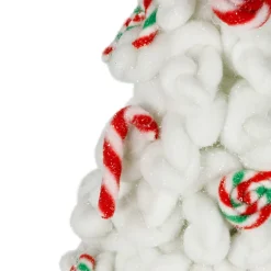 Plush Tree with Peppermint and Candy Canes Christmas Decoration - 16.5
