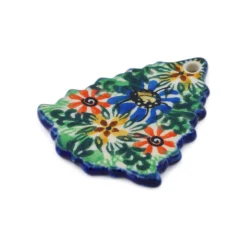 Polmedia Polish Pottery Christmas Tree Pendant 3" Profusion