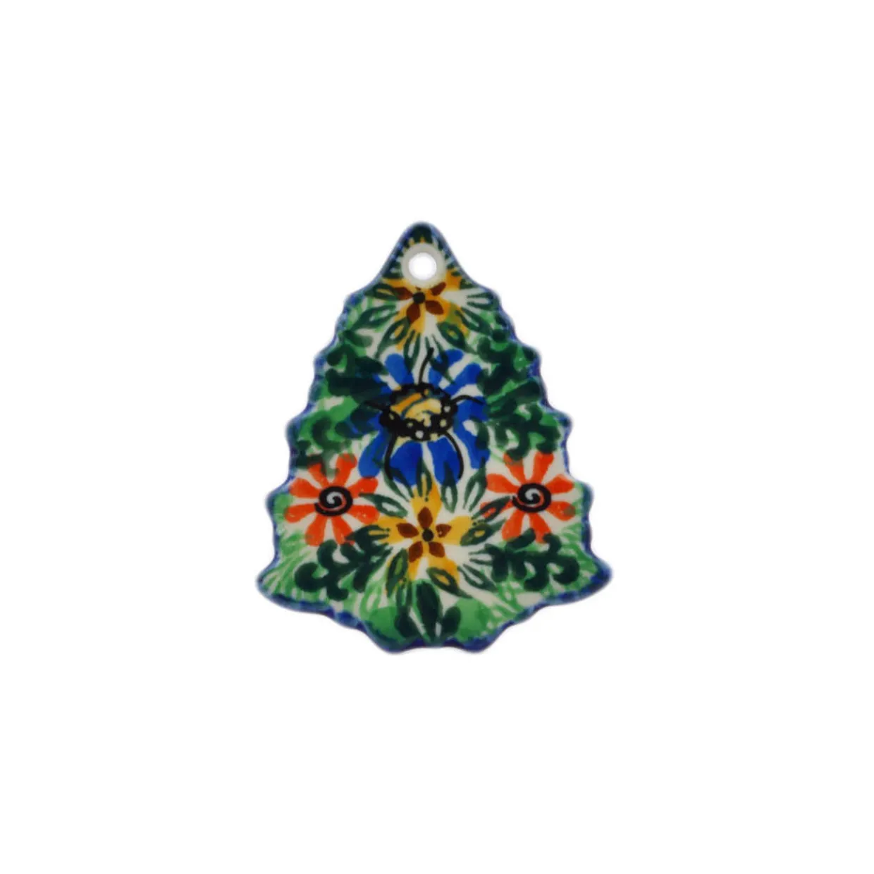 Polmedia Polish Pottery Christmas Tree Pendant 3" Profusion