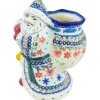 Polmedia Polish Pottery Santa Shaped Jar 9" Holiday Cheer