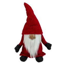 Portly Smiling Gnome Christmas Figure - 13.5" - Red