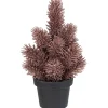 Potted Glittered Artificial Pine Christmas Tree - 8.5" - Rose Gold - Unlit