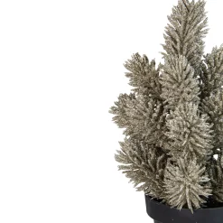 Potted Metallic Glitter Artificial Pine Christmas Tree - 8.5 - Unlit