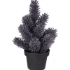 Potted Metallic Glitter Artificial Mini Pine Christmas Tree - 8.5" - Unlit