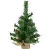 Potted Red Berries and Pine Cones Medium Artificial Christmas Tree – 16" - Unlit