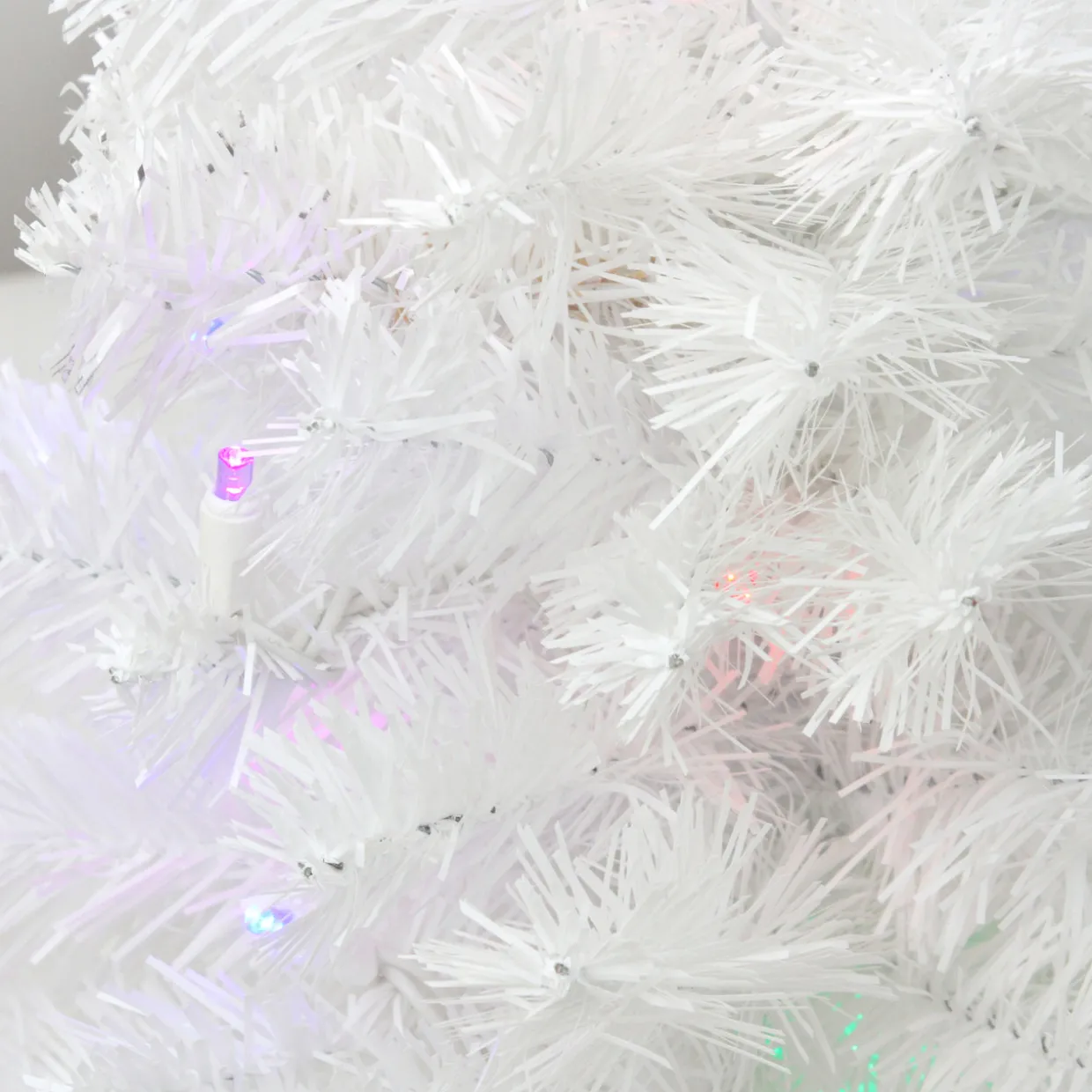 Pre-Lit Artificial Christmas Tree -18" - White - Multicolor Lights