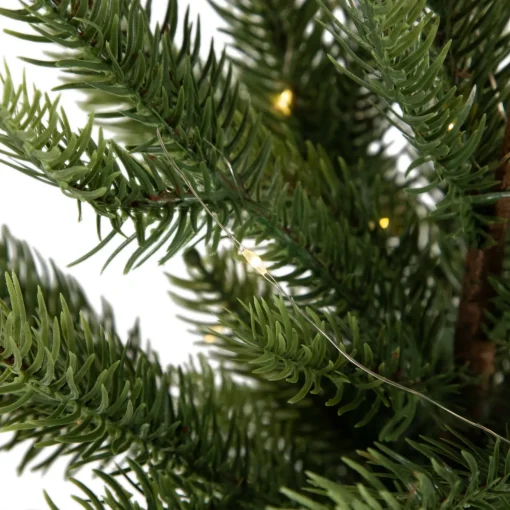 Pre-Lit Artificial Pine Christmas Tree with Basket Base - 20" - Warm White LED Lights