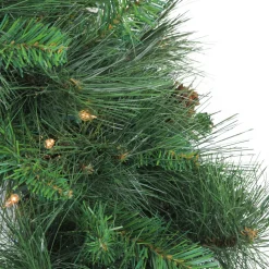 Pre-Lit Artificial White Valley Pine Christmas Wreath - 24" - Clear Lights