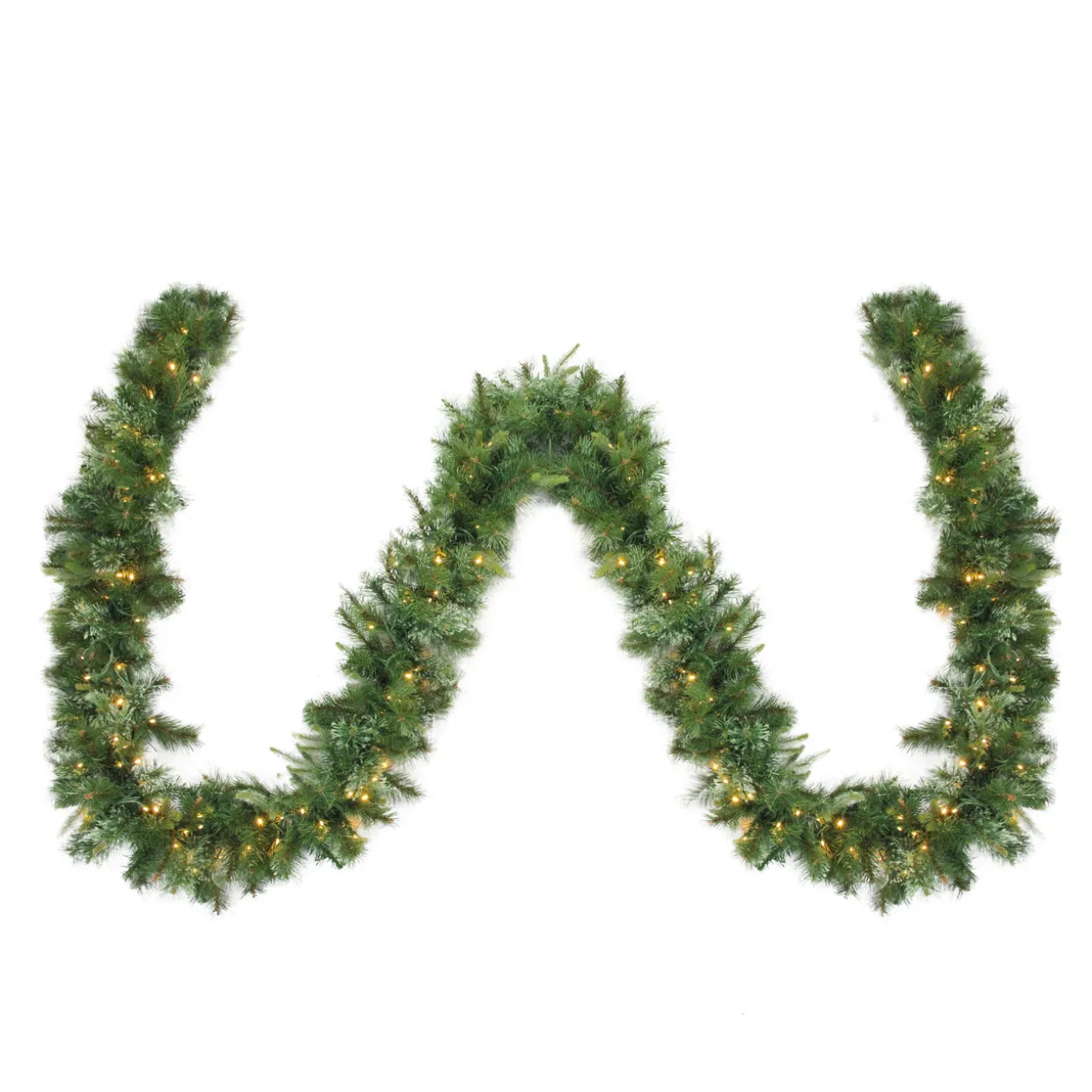 Pre-Lit Ashcroft Cashmere Pine Commercial Christmas Garland - 50' x 14" - Clear LED Lights