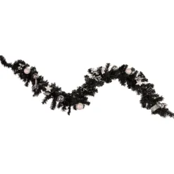 Pre-Lit Battery Operated Black Pine Artificial Christmas Garland - 6' x 10" - Cool White LED Lights