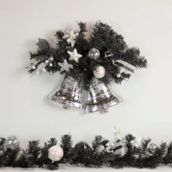 Pre-Lit Battery Operated Black Pine Artificial Christmas Garland - 6' x 10" - Cool White LED Lights