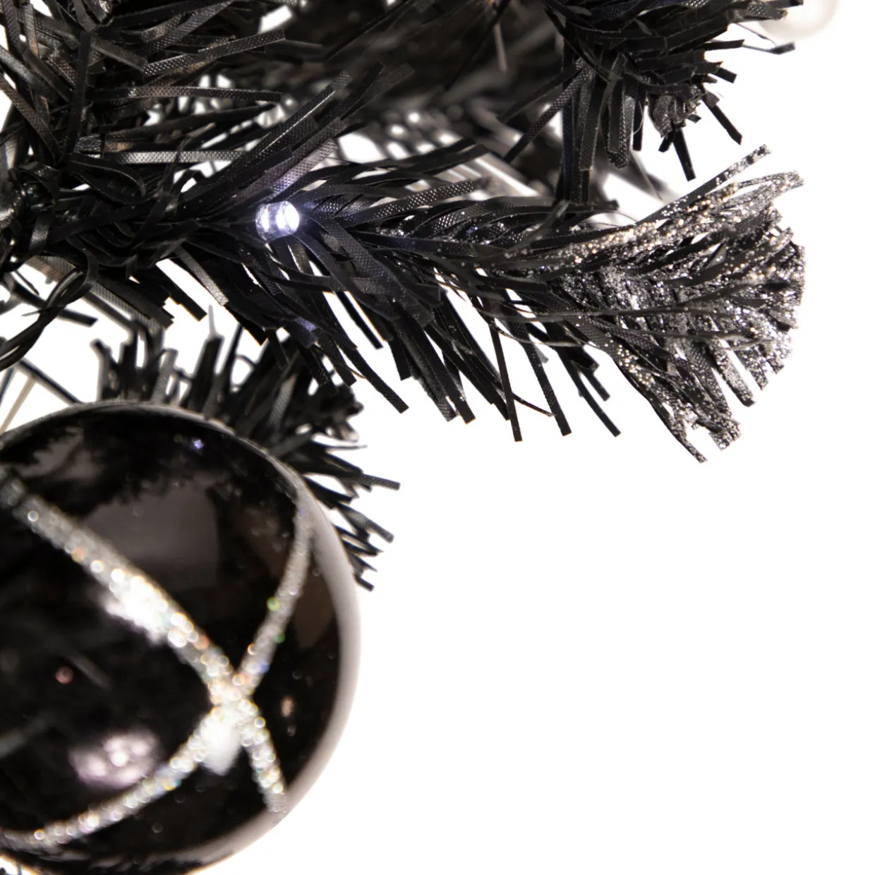 Pre-Lit Battery Operated Black Pine Artificial Christmas Garland - 6' x 10" - Cool White LED Lights